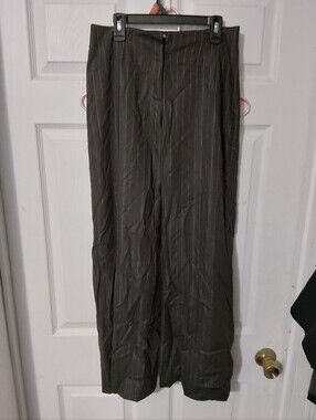 Piazza Sempione Brown Pinstripe Dress Pants